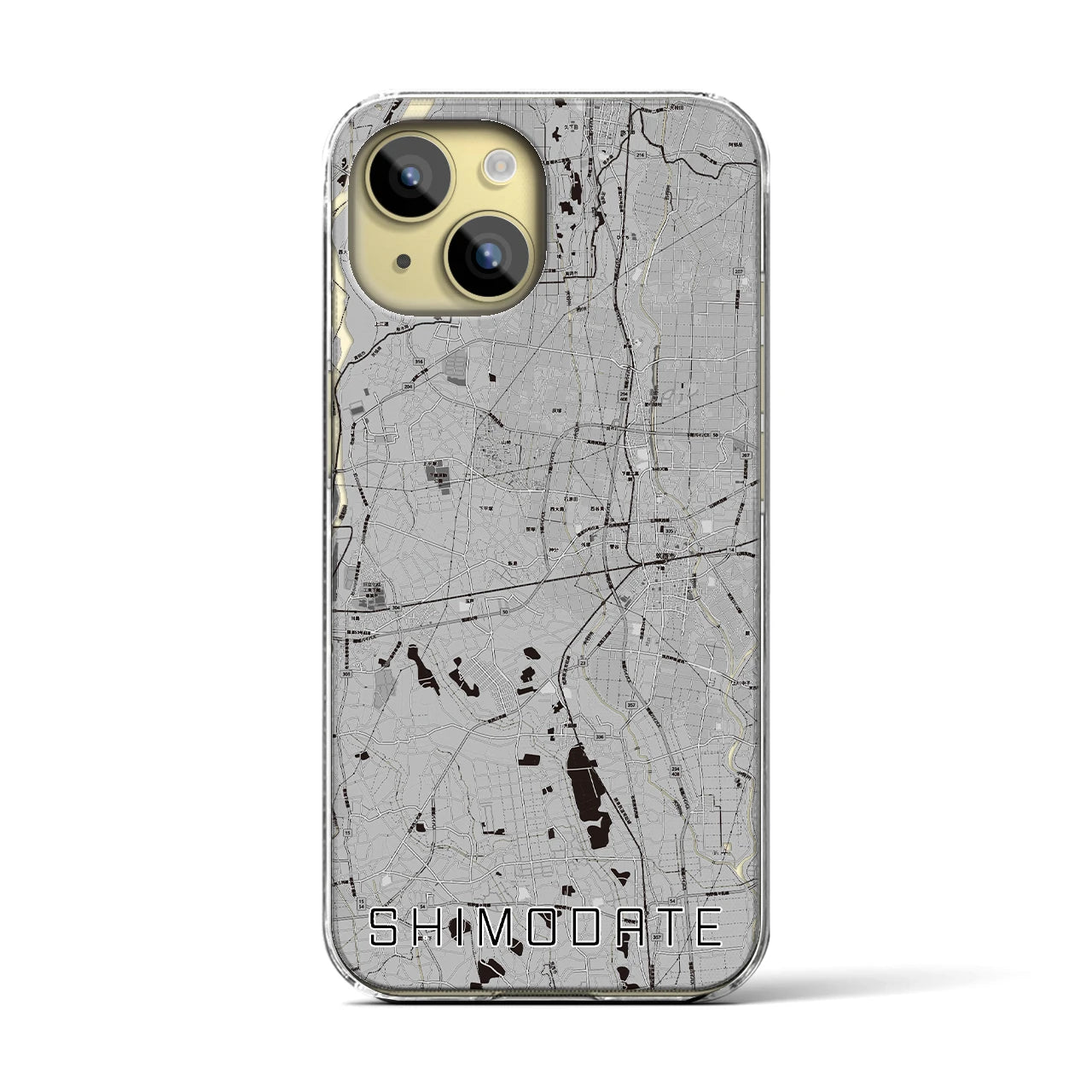 【下館(茨城県)】地図柄iPhoneケース(クリアタイプ)