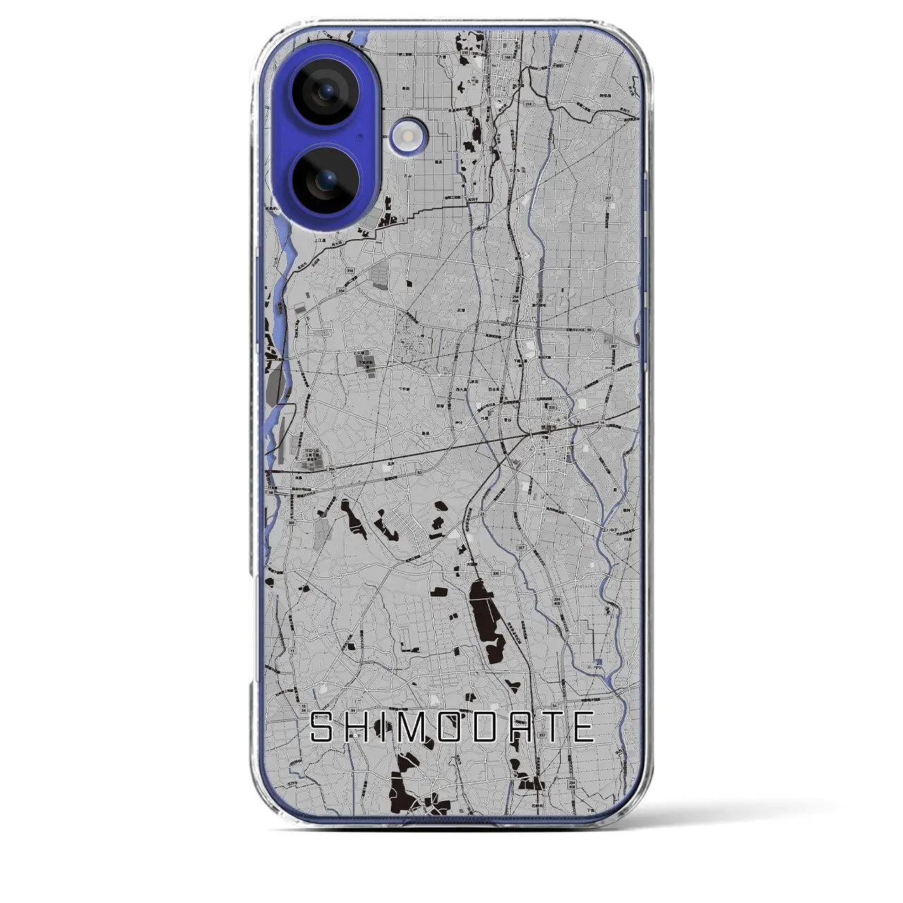 【下館(茨城県)】地図柄iPhoneケース(クリアタイプ)