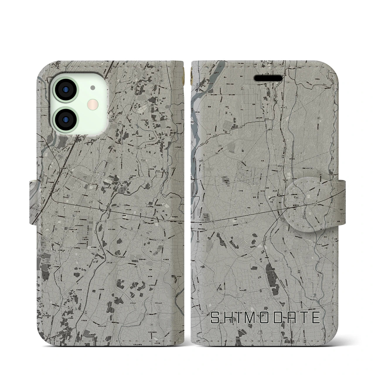 【下館(茨城県)】地図柄iPhoneケース(手帳タイプ)