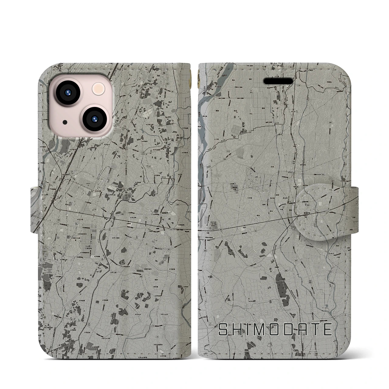 【下館(茨城県)】地図柄iPhoneケース(手帳タイプ)