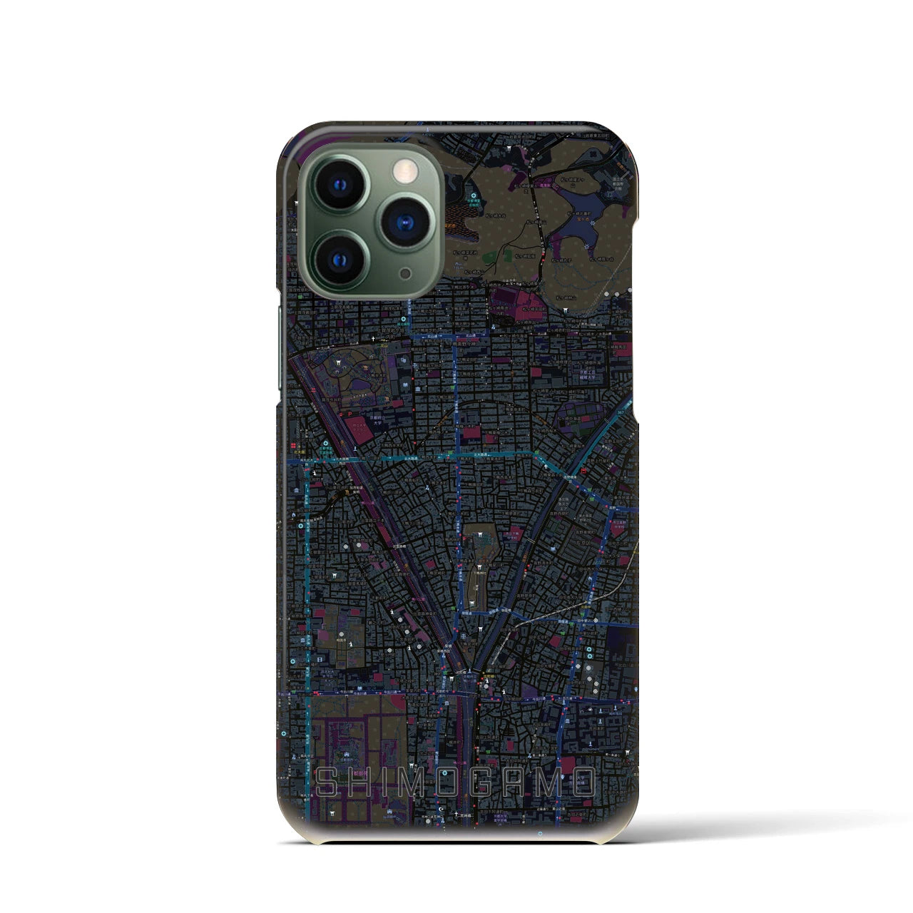 【下鴨(京都府)】地図柄iPhoneケース(バックカバータイプ)