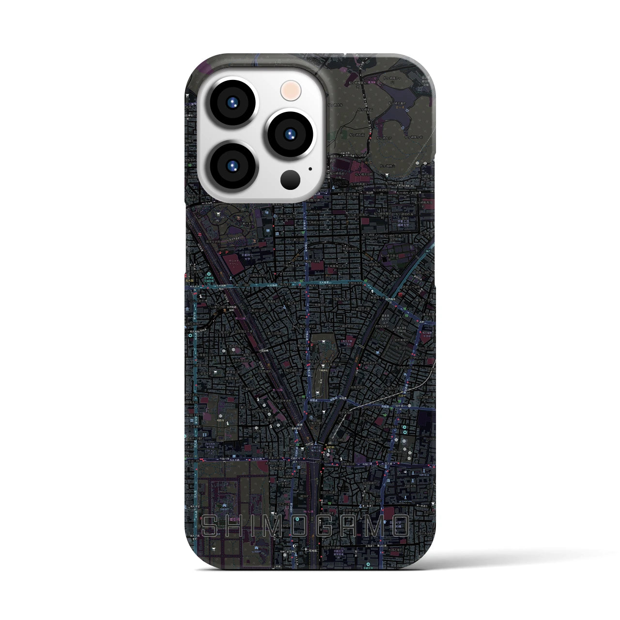 【下鴨(京都府)】地図柄iPhoneケース(バックカバータイプ)