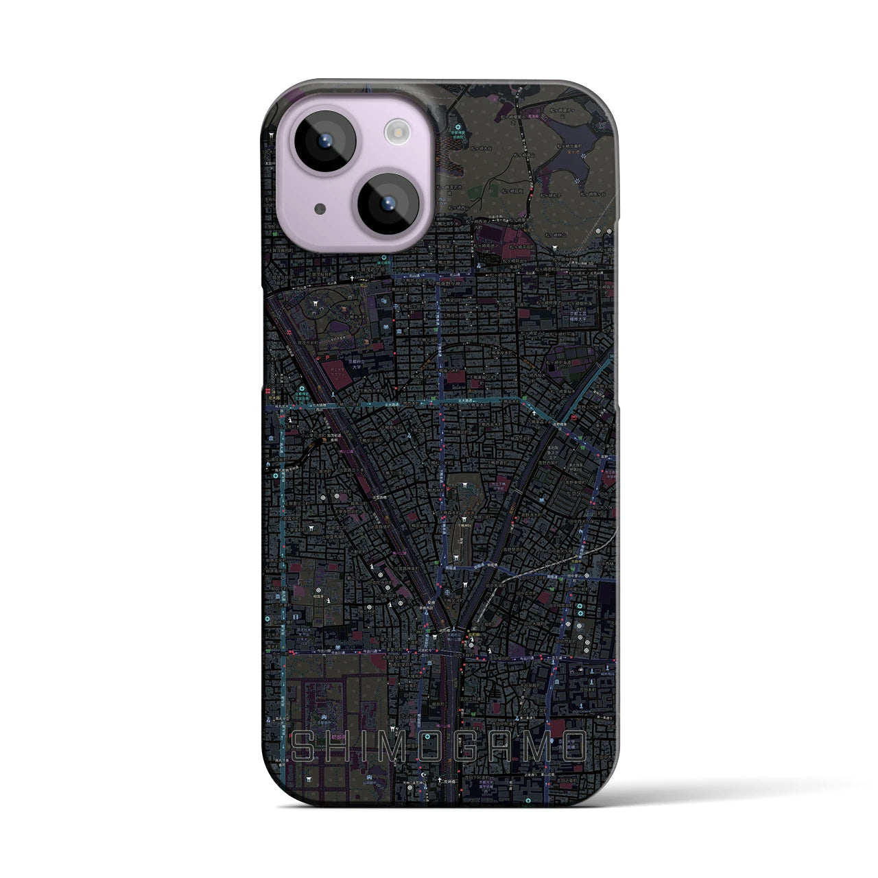 【下鴨(京都府)】地図柄iPhoneケース(バックカバータイプ)