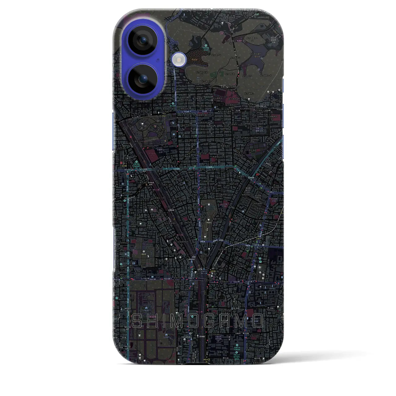 【下鴨(京都府)】地図柄iPhoneケース(バックカバータイプ)