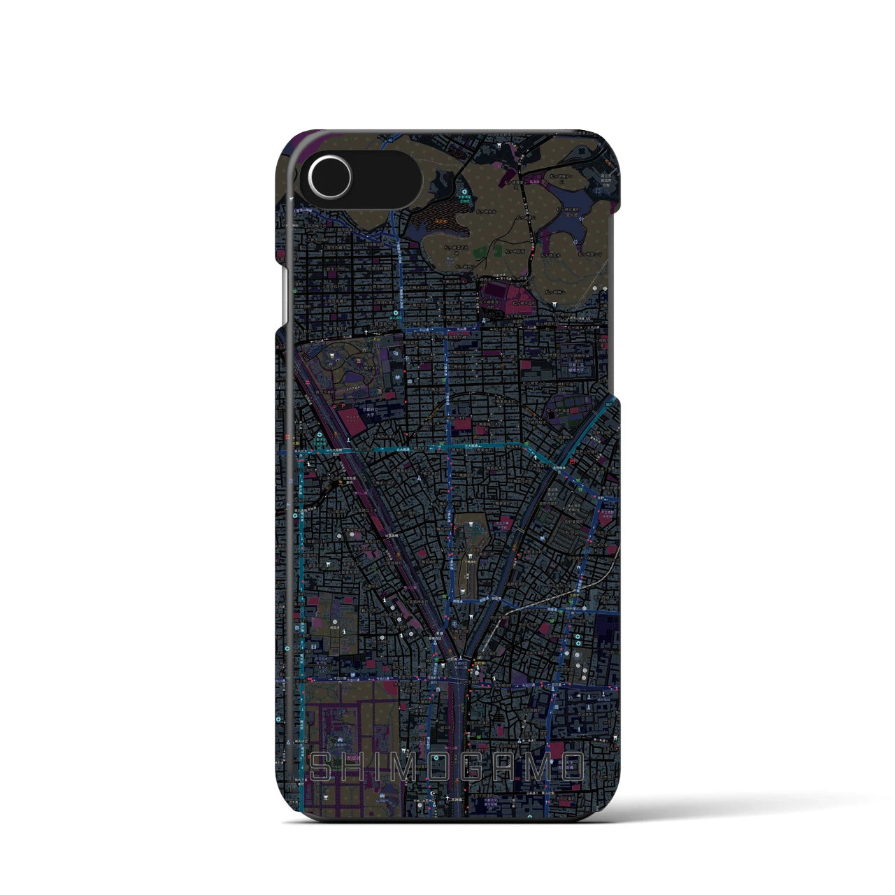 【下鴨(京都府)】地図柄iPhoneケース(バックカバータイプ)