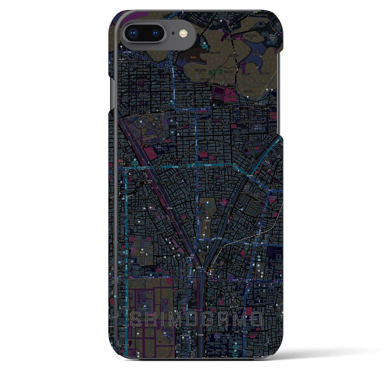 【下鴨(京都府)】地図柄iPhoneケース(バックカバータイプ)