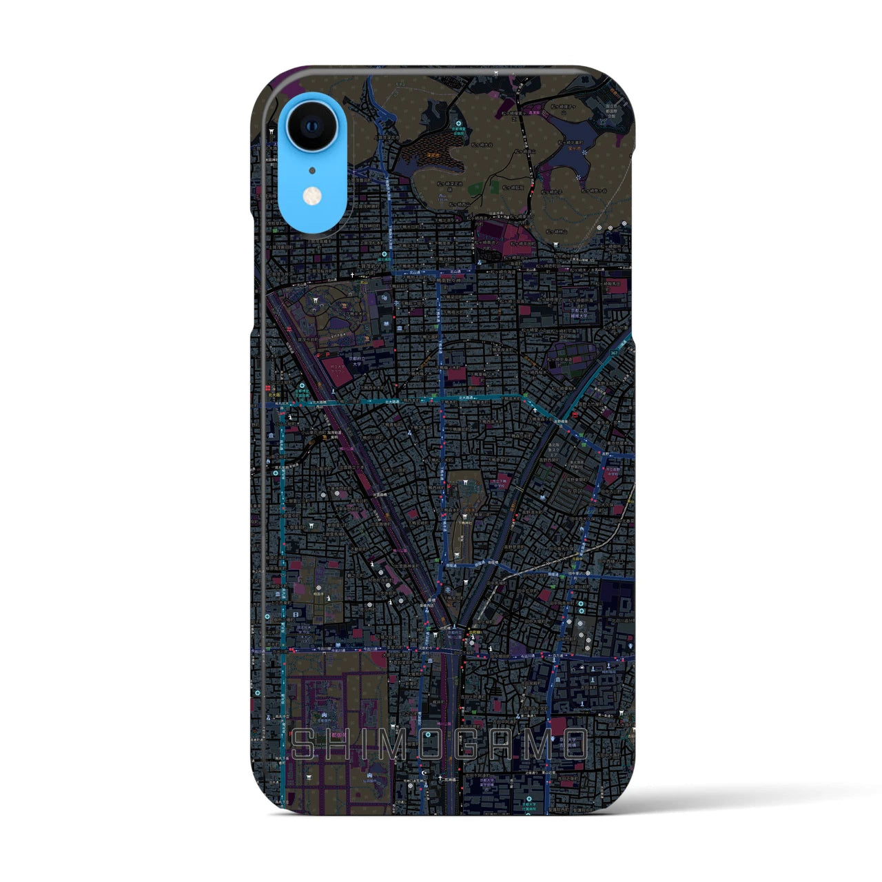 【下鴨(京都府)】地図柄iPhoneケース(バックカバータイプ)