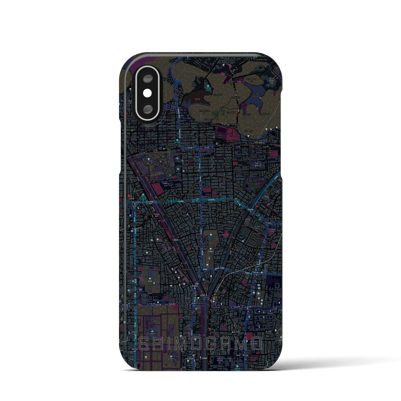 【下鴨(京都府)】地図柄iPhoneケース(バックカバータイプ)