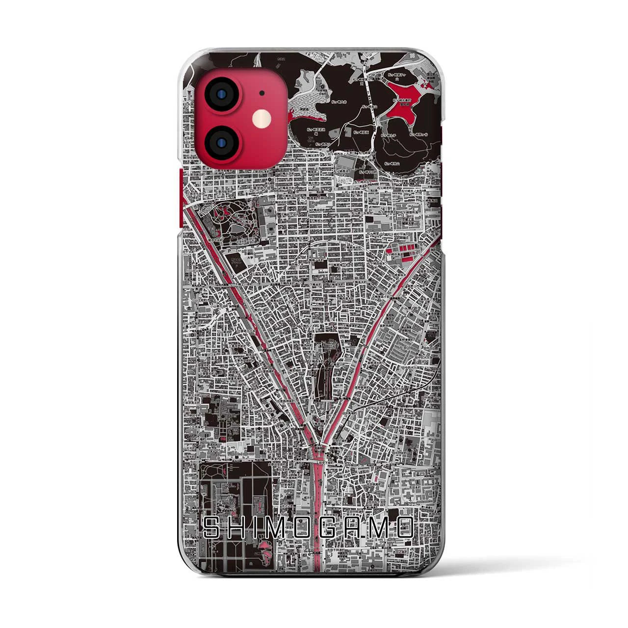 【下鴨(京都府)】地図柄iPhoneケース(クリアタイプ)