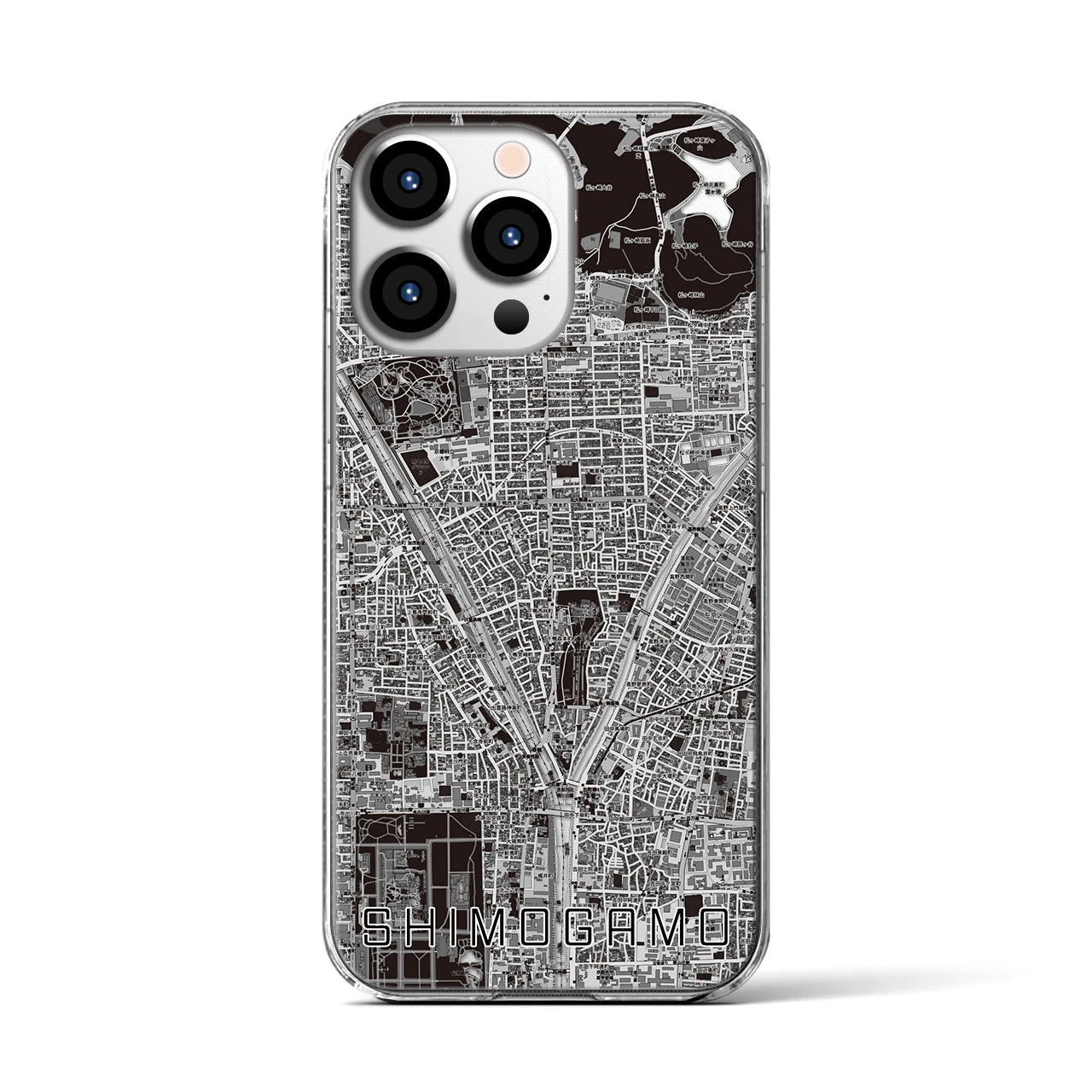 【下鴨(京都府)】地図柄iPhoneケース(クリアタイプ)