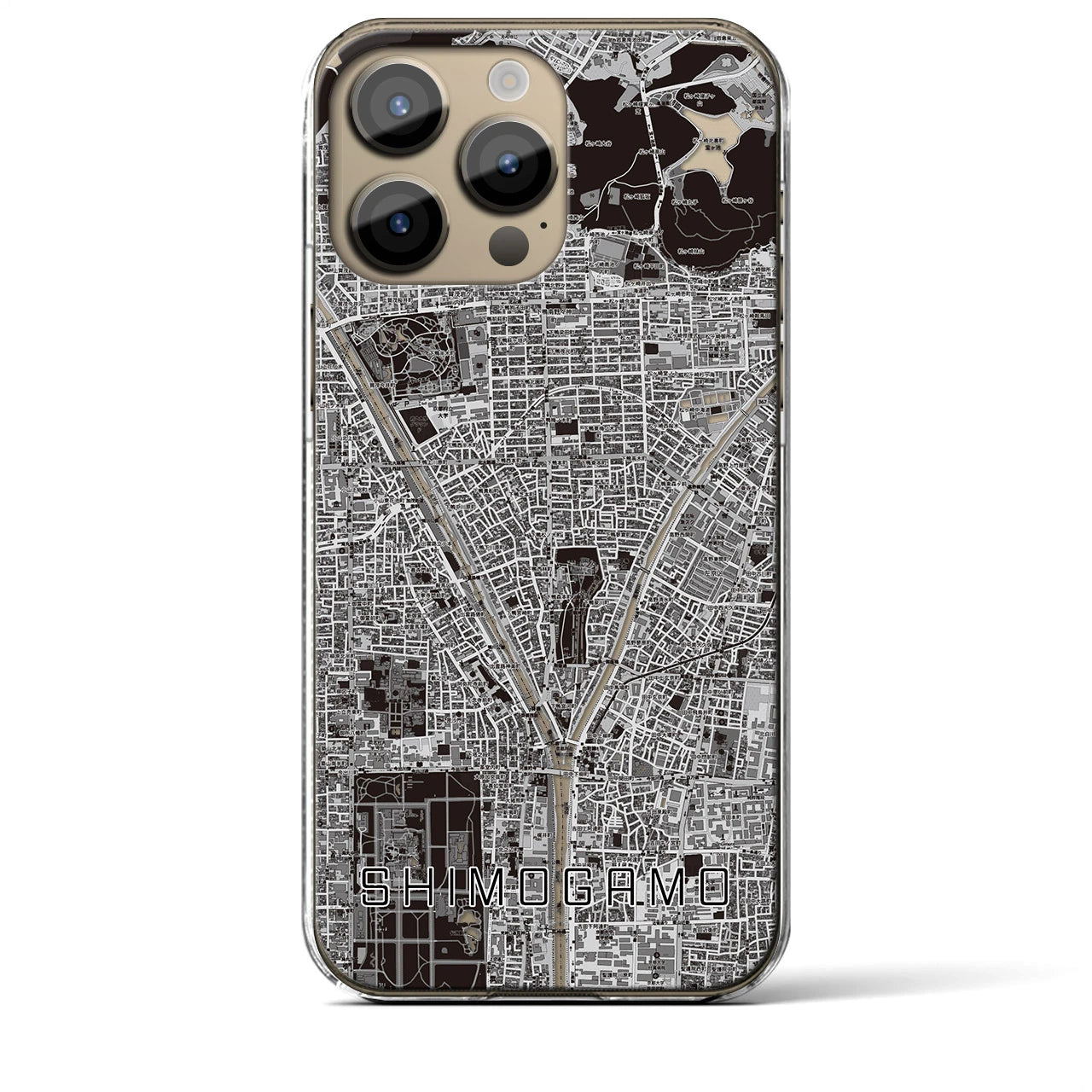 【下鴨(京都府)】地図柄iPhoneケース(クリアタイプ)