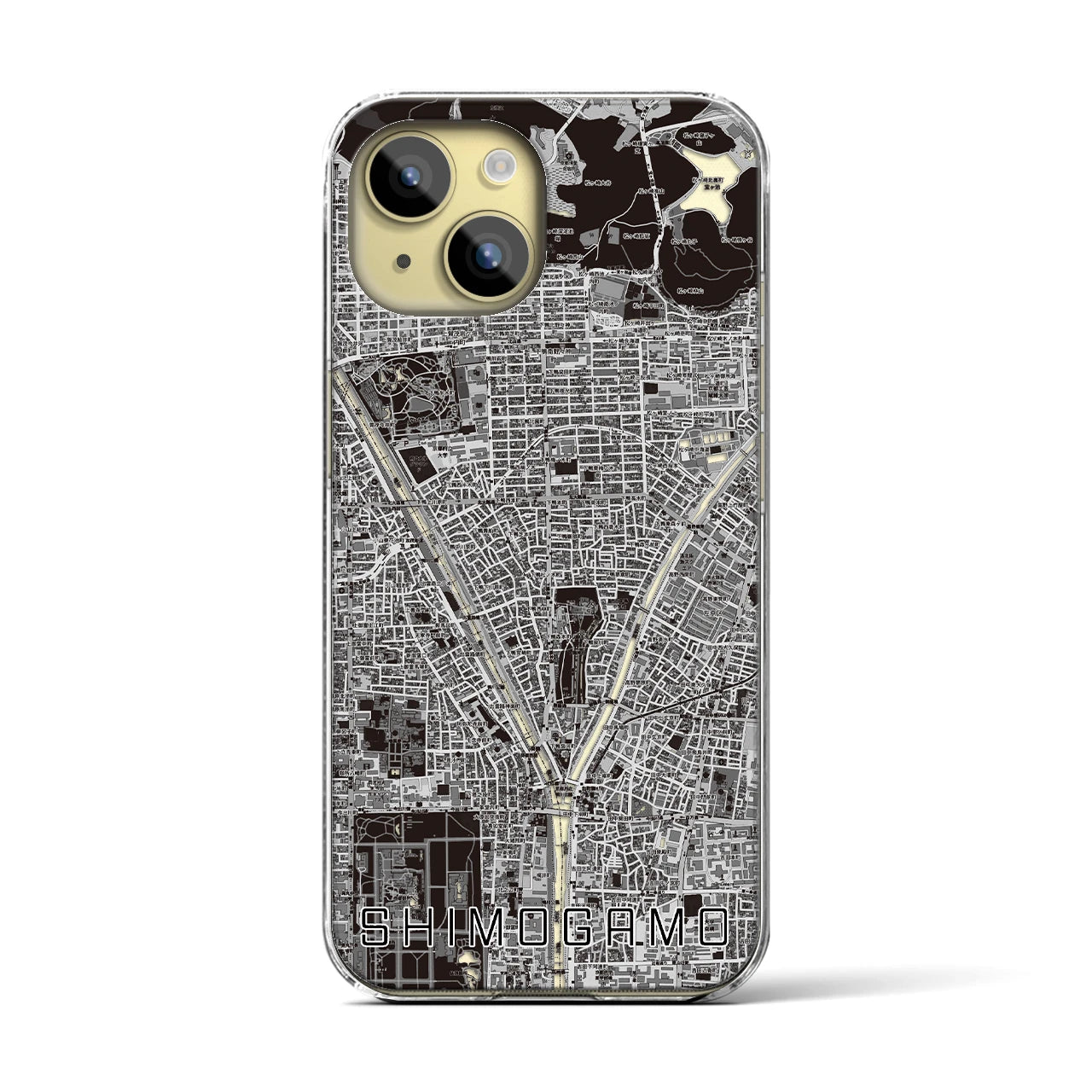 【下鴨(京都府)】地図柄iPhoneケース(クリアタイプ)