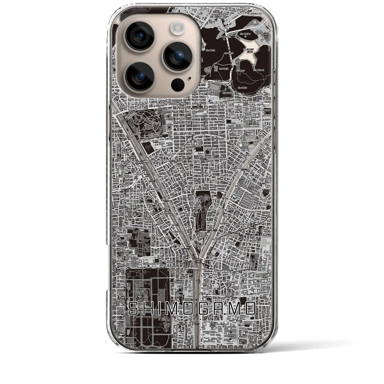 【下鴨(京都府)】地図柄iPhoneケース(クリアタイプ)