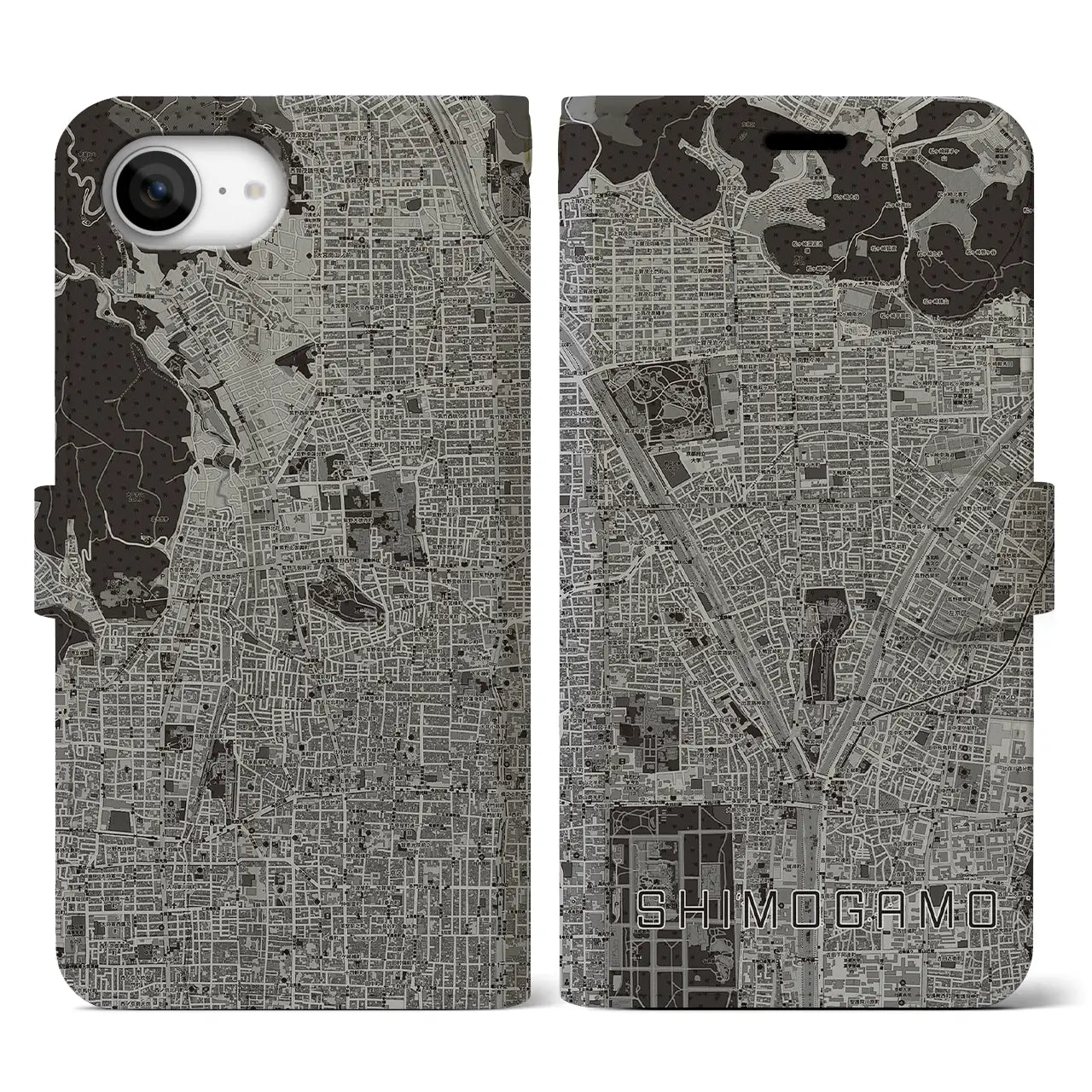 【下鴨(京都府)】地図柄iPhoneケース(手帳タイプ)