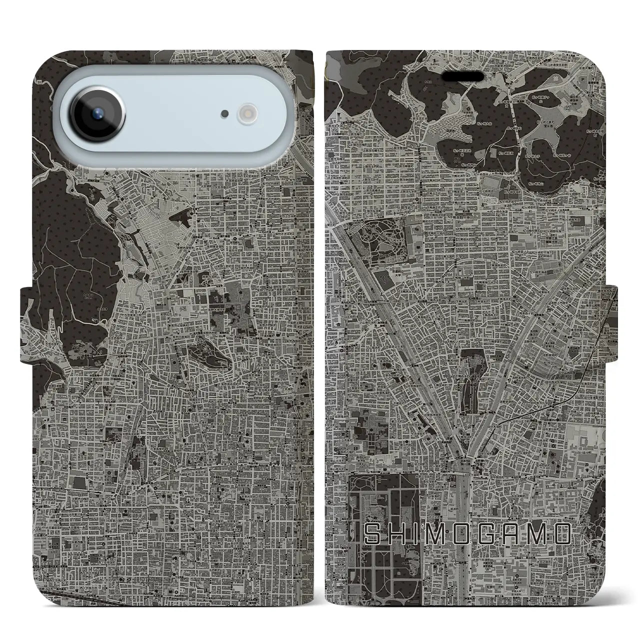 【下鴨(京都府)】地図柄iPhoneケース(手帳タイプ)