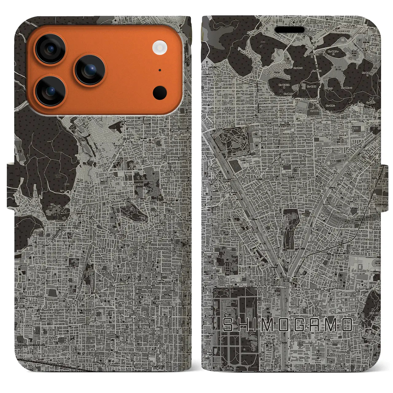 【下鴨(京都府)】地図柄iPhoneケース(手帳タイプ)