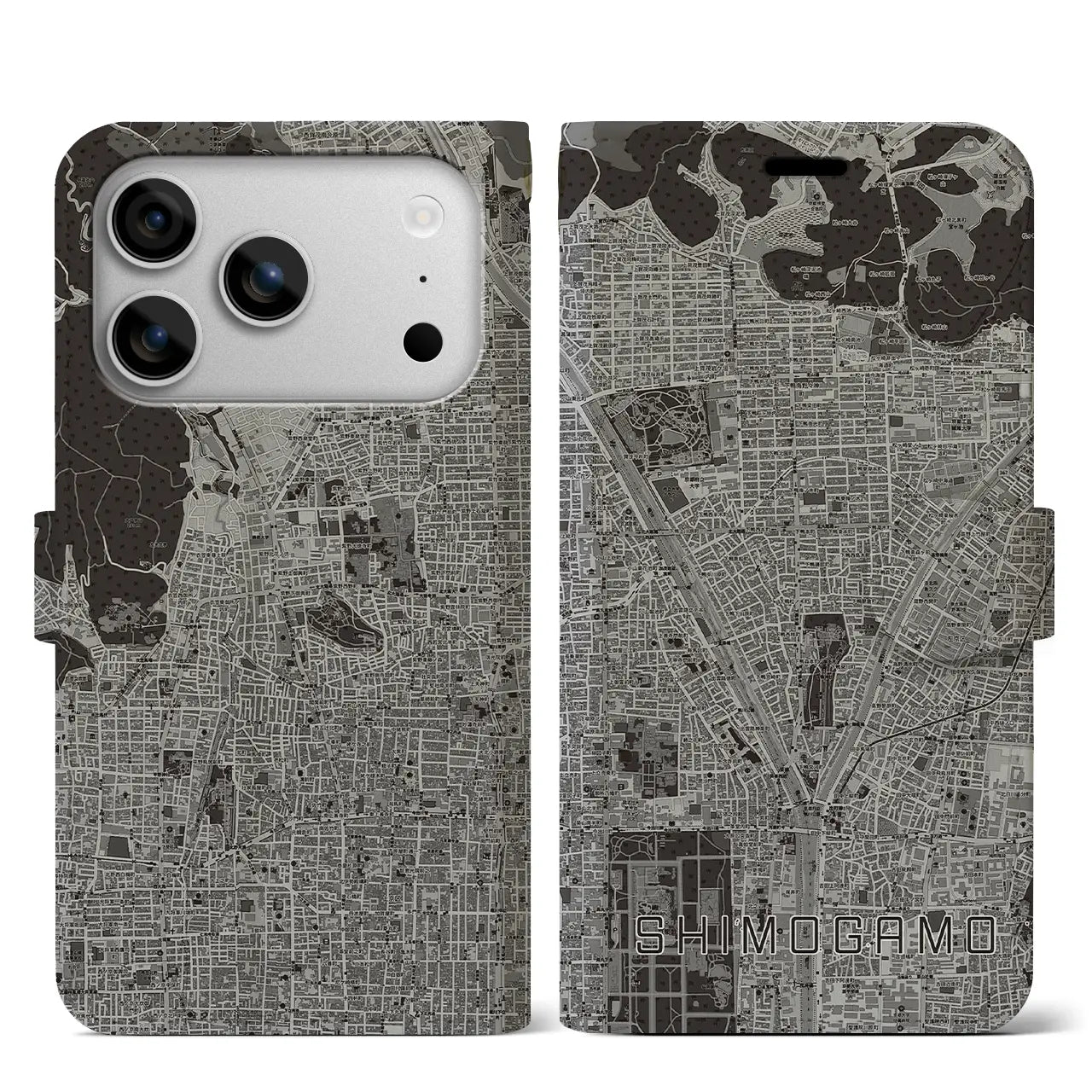 【下鴨(京都府)】地図柄iPhoneケース(手帳タイプ)