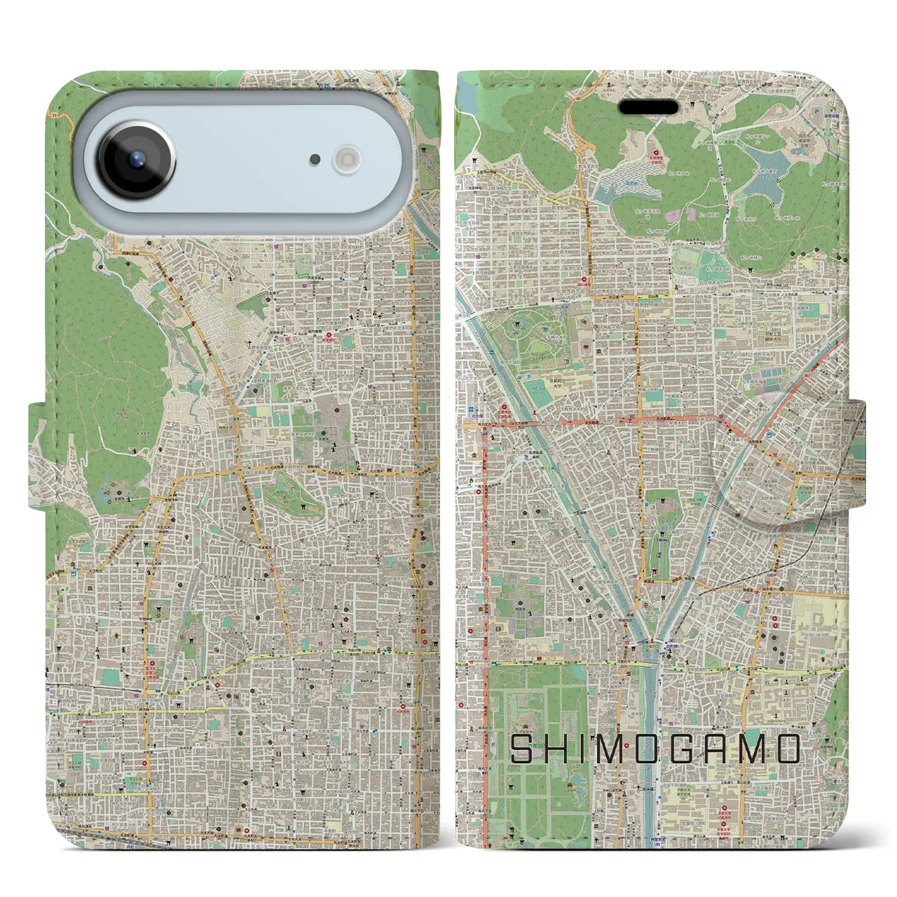 【下鴨(京都府)】地図柄iPhoneケース(手帳タイプ)