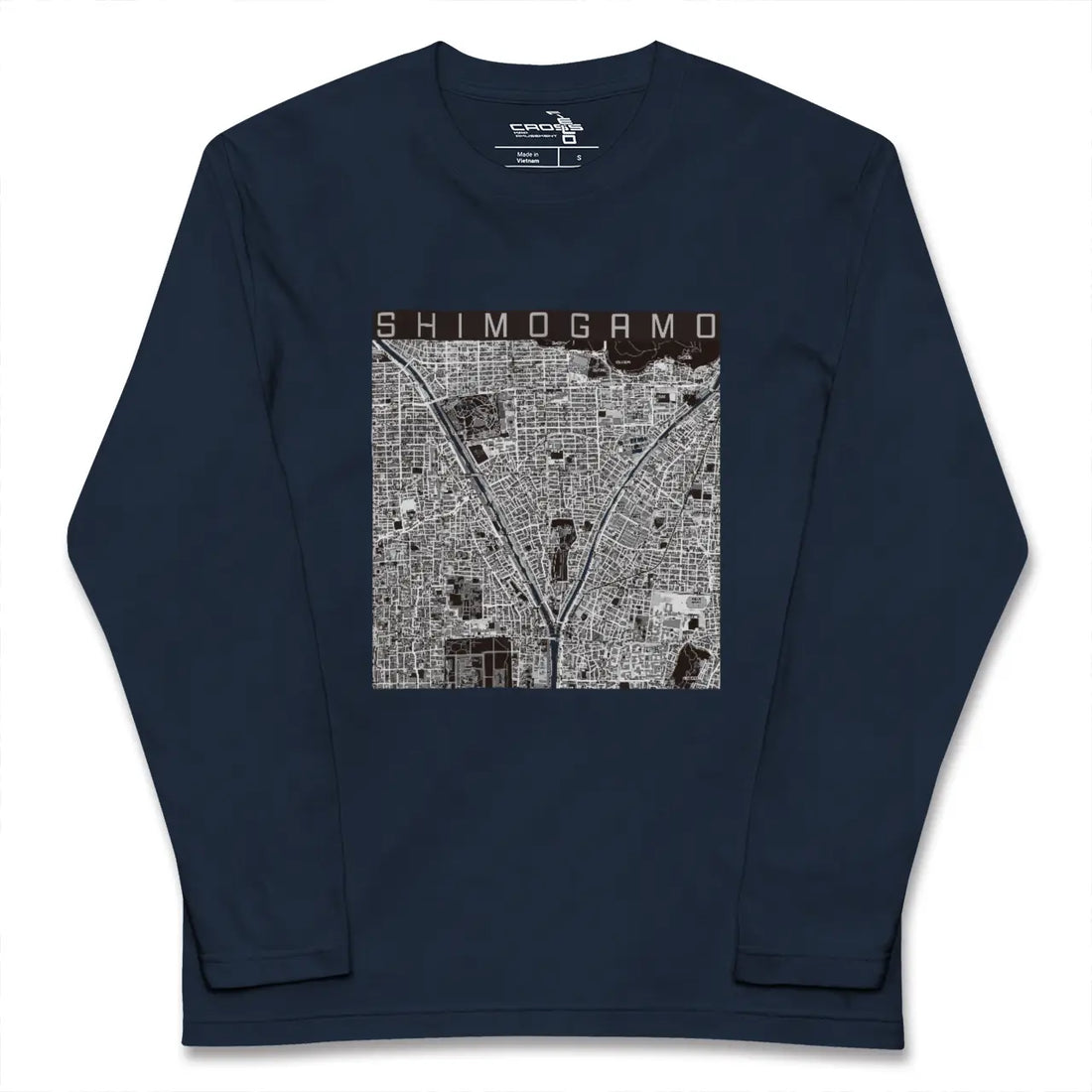 【下鴨(京都府)】地図柄ロングスリーブTシャツ