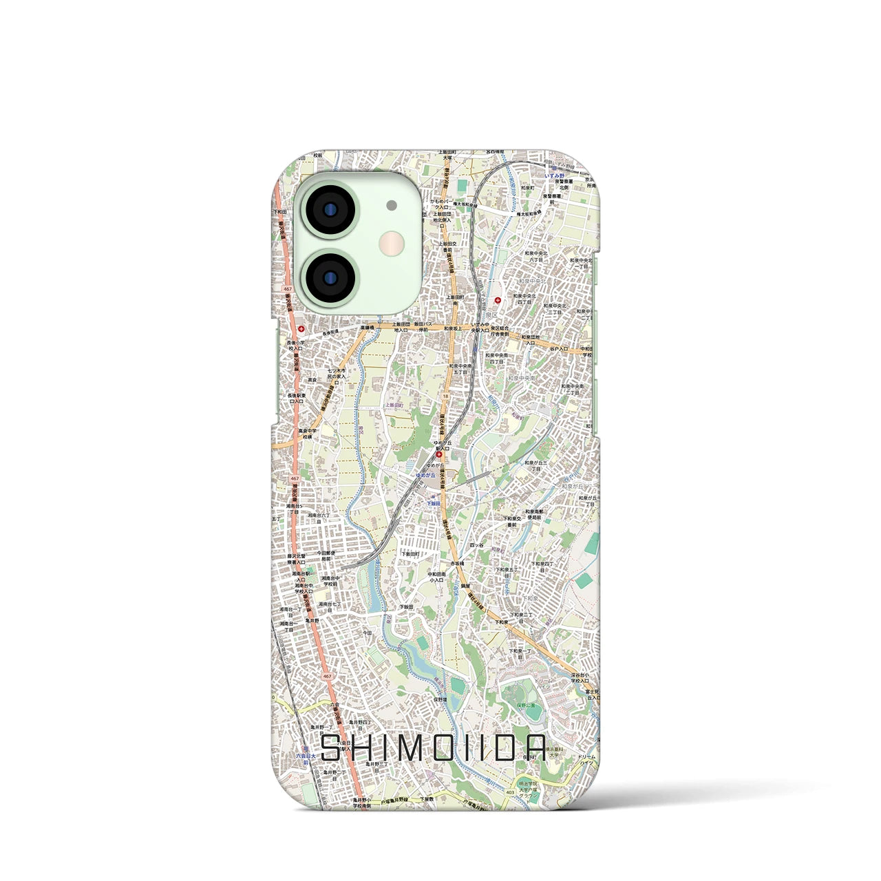 【下飯田(神奈川県)】地図柄iPhoneケース(バックカバータイプ)