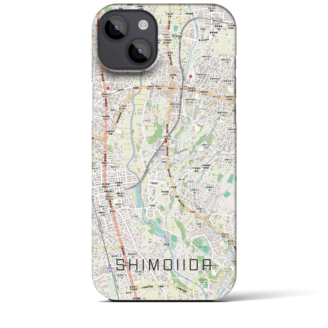 【下飯田(神奈川県)】地図柄iPhoneケース(バックカバータイプ)