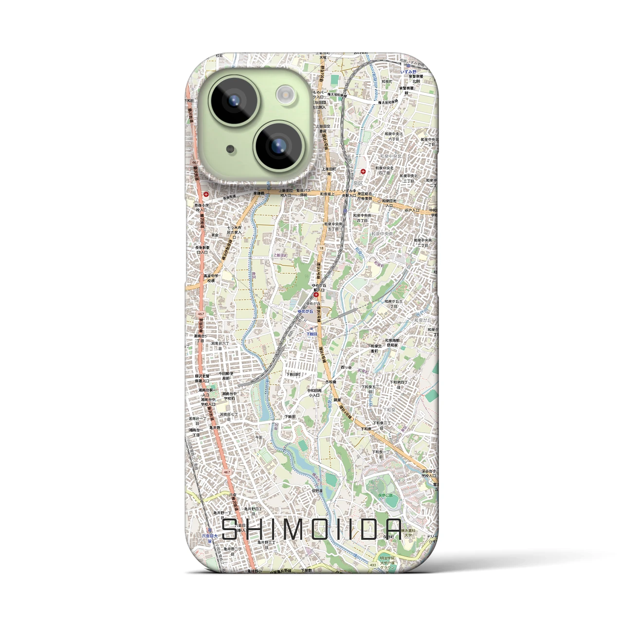 【下飯田(神奈川県)】地図柄iPhoneケース(バックカバータイプ)
