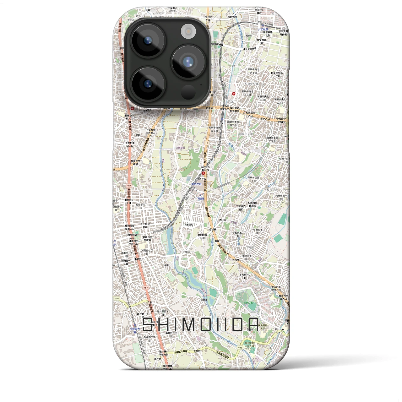 【下飯田(神奈川県)】地図柄iPhoneケース(バックカバータイプ)