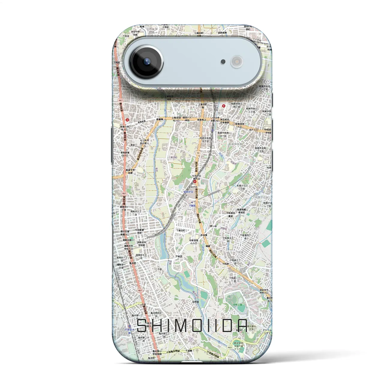【下飯田(神奈川県)】地図柄iPhoneケース(バックカバータイプ)