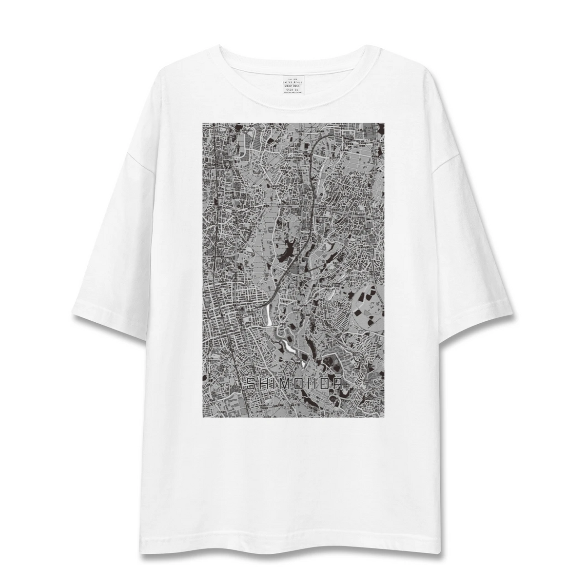 【下飯田(神奈川県)】地図柄ビッグシルエットTシャツ