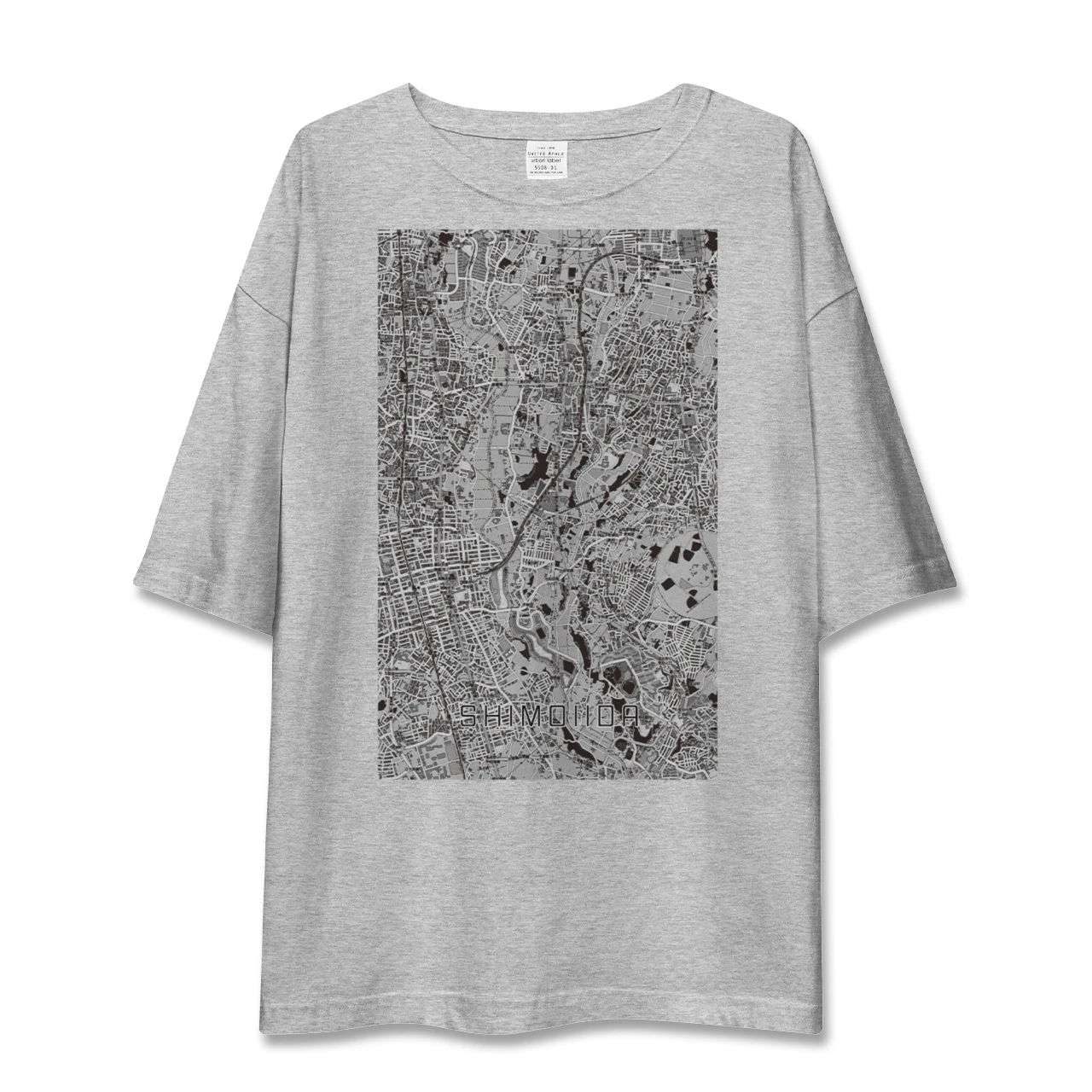 【下飯田(神奈川県)】地図柄ビッグシルエットTシャツ