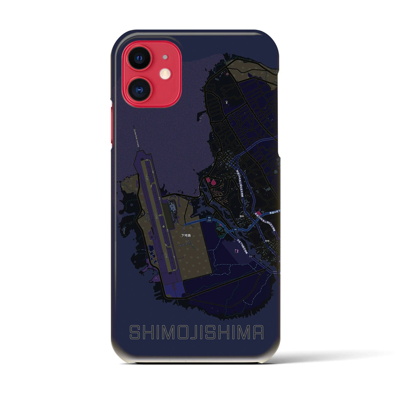 【下地島(沖縄県)】地図柄iPhoneケース(バックカバータイプ)