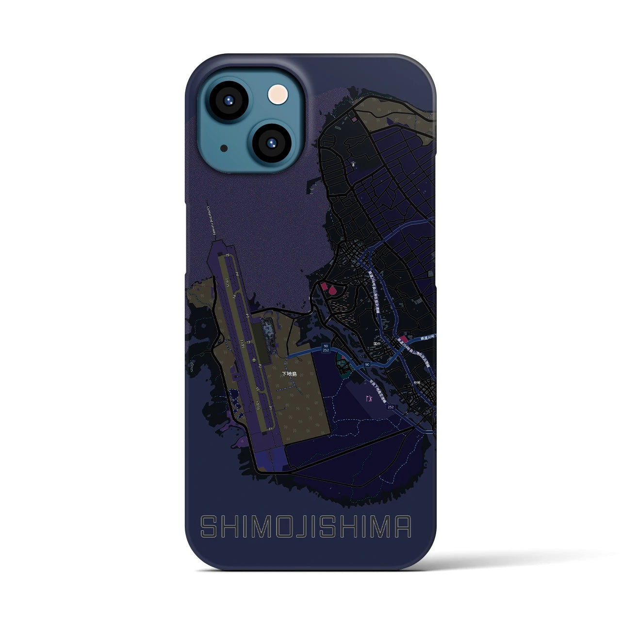 【下地島(沖縄県)】地図柄iPhoneケース(バックカバータイプ)