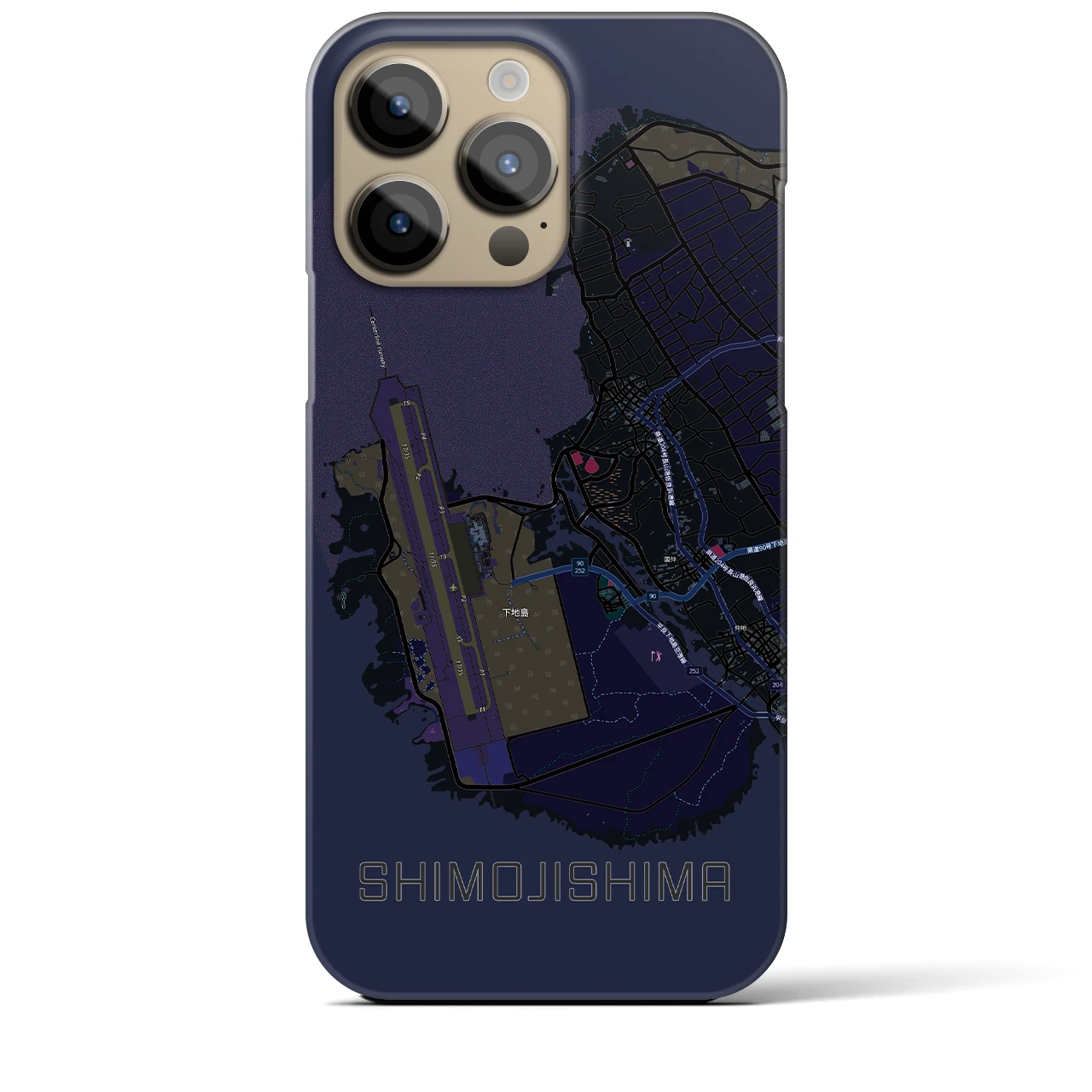 【下地島(沖縄県)】地図柄iPhoneケース(バックカバータイプ)