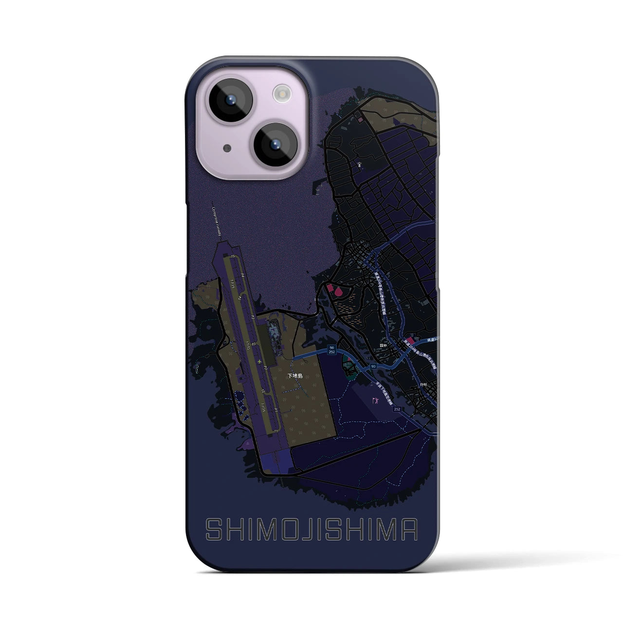 【下地島(沖縄県)】地図柄iPhoneケース(バックカバータイプ)