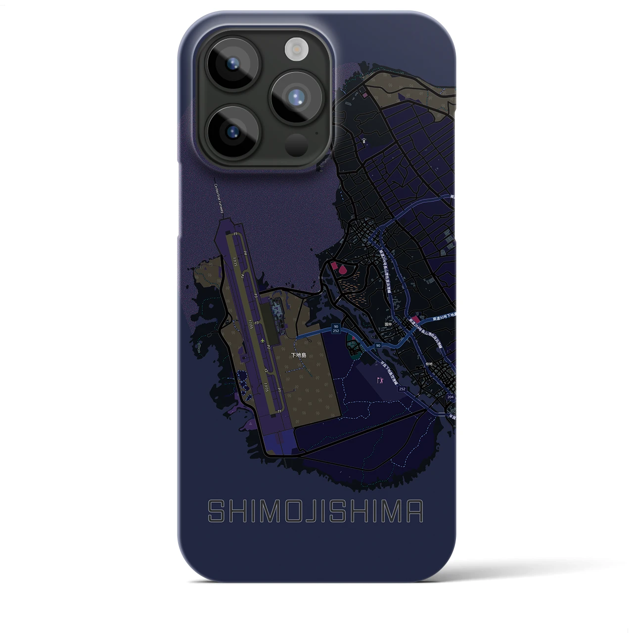 【下地島(沖縄県)】地図柄iPhoneケース(バックカバータイプ)