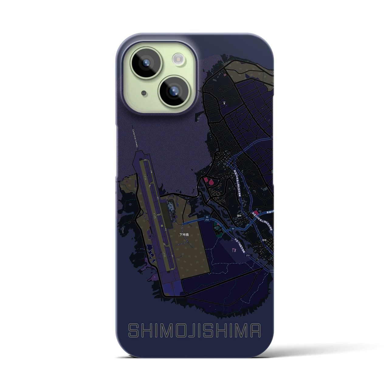 【下地島(沖縄県)】地図柄iPhoneケース(バックカバータイプ)