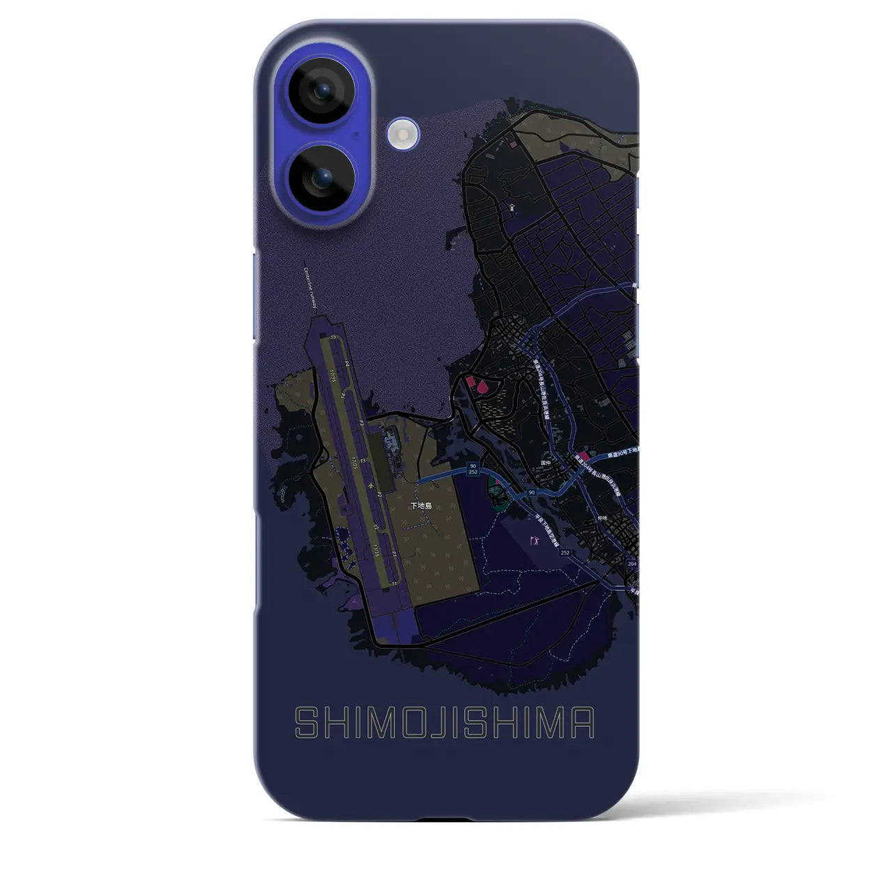 【下地島(沖縄県)】地図柄iPhoneケース(バックカバータイプ)