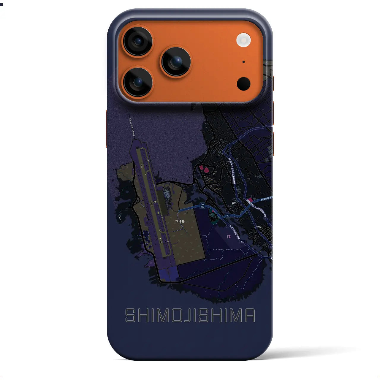 【下地島(沖縄県)】地図柄iPhoneケース(バックカバータイプ)
