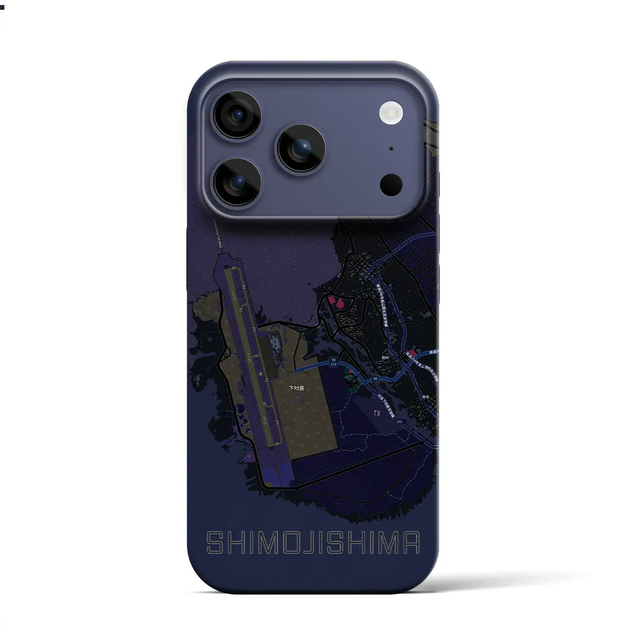 【下地島(沖縄県)】地図柄iPhoneケース(バックカバータイプ)