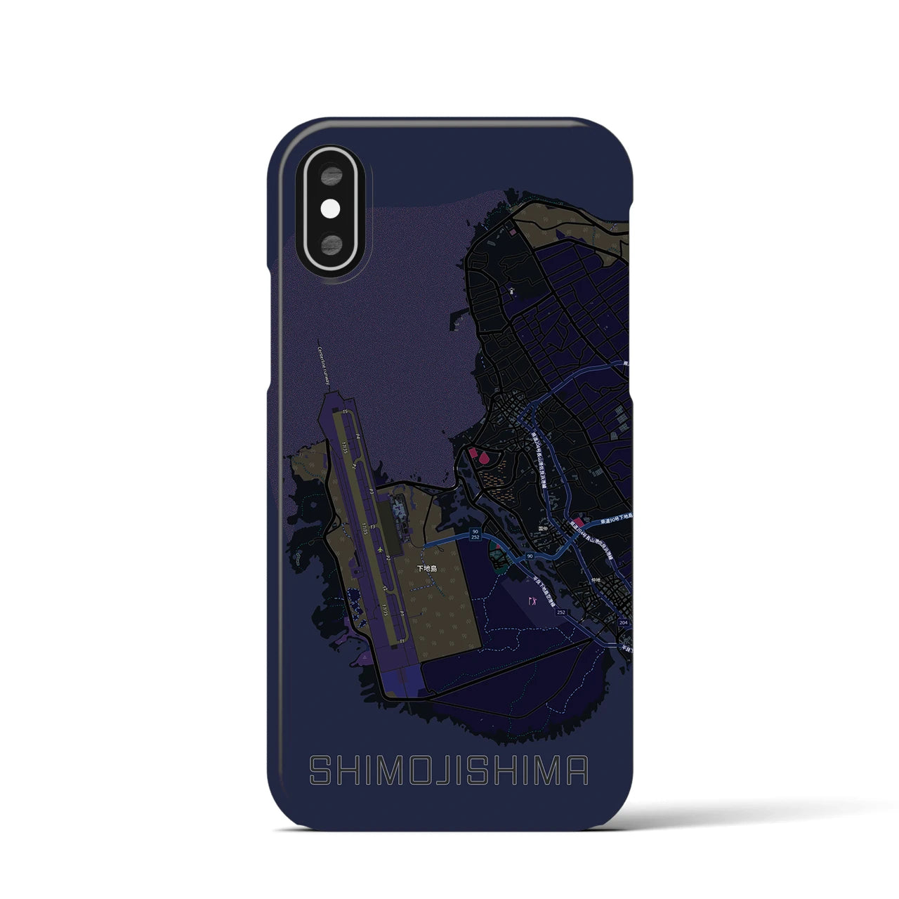【下地島(沖縄県)】地図柄iPhoneケース(バックカバータイプ)