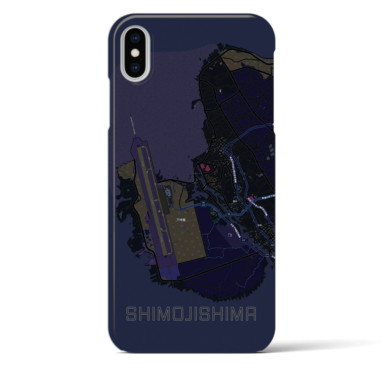 【下地島(沖縄県)】地図柄iPhoneケース(バックカバータイプ)