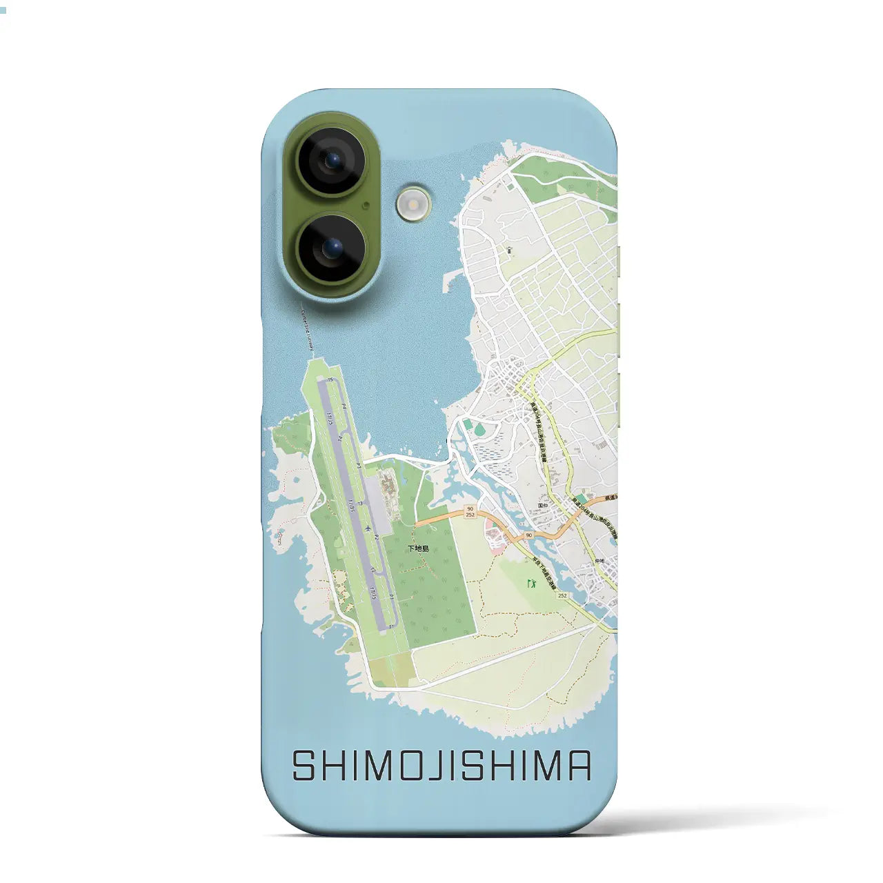 【下地島(沖縄県)】地図柄iPhoneケース(バックカバータイプ)ブラック・iPhone 17 Pro Max 用