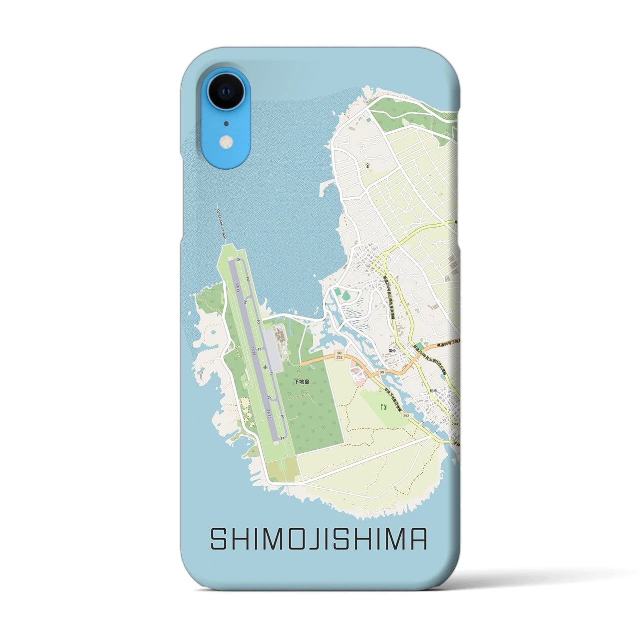 【下地島(沖縄県)】地図柄iPhoneケース(バックカバータイプ)