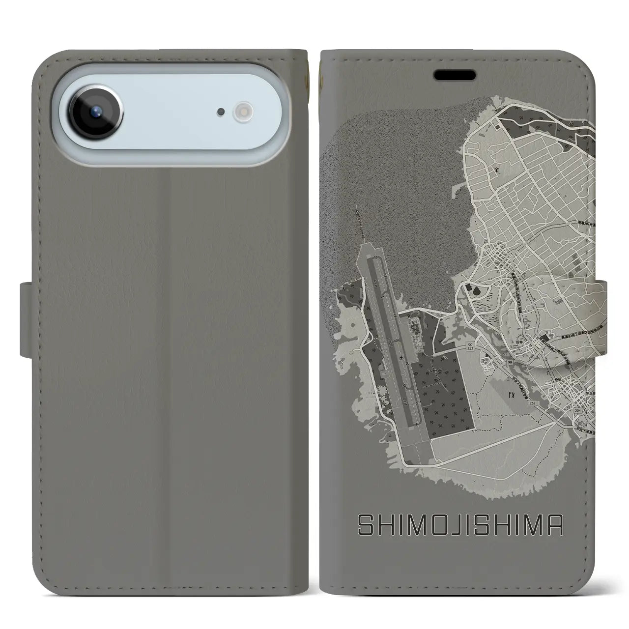 【下地島(沖縄県)】地図柄iPhoneケース(手帳タイプ)