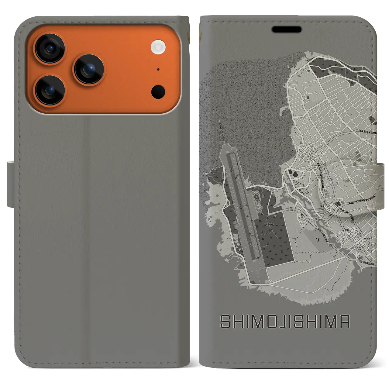 【下地島(沖縄県)】地図柄iPhoneケース(手帳タイプ)