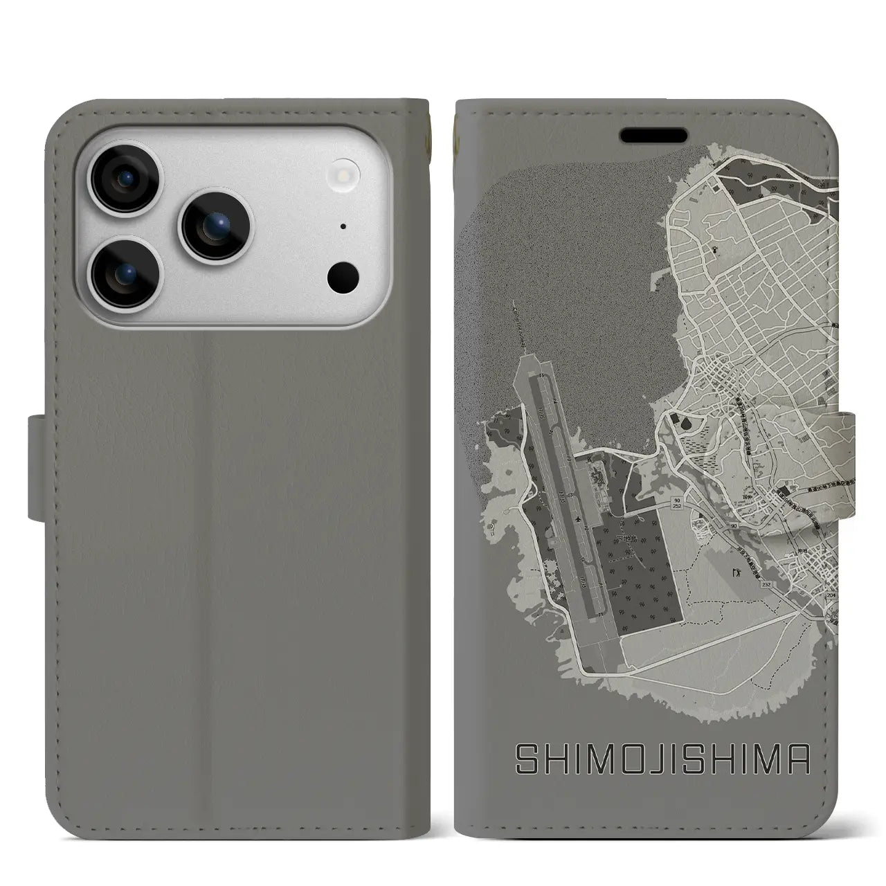 【下地島(沖縄県)】地図柄iPhoneケース(手帳タイプ)
