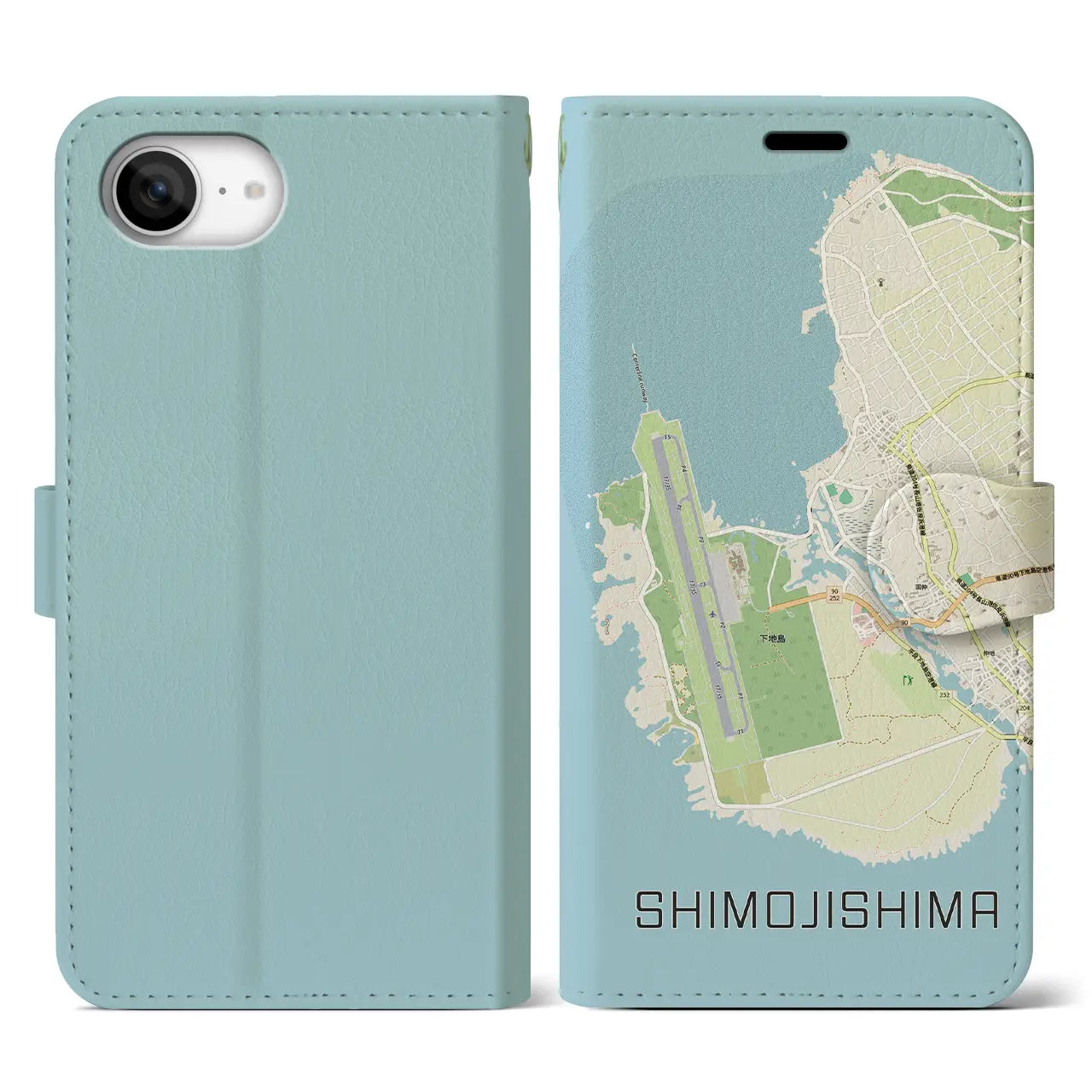 【下地島(沖縄県)】地図柄iPhoneケース(手帳タイプ)
