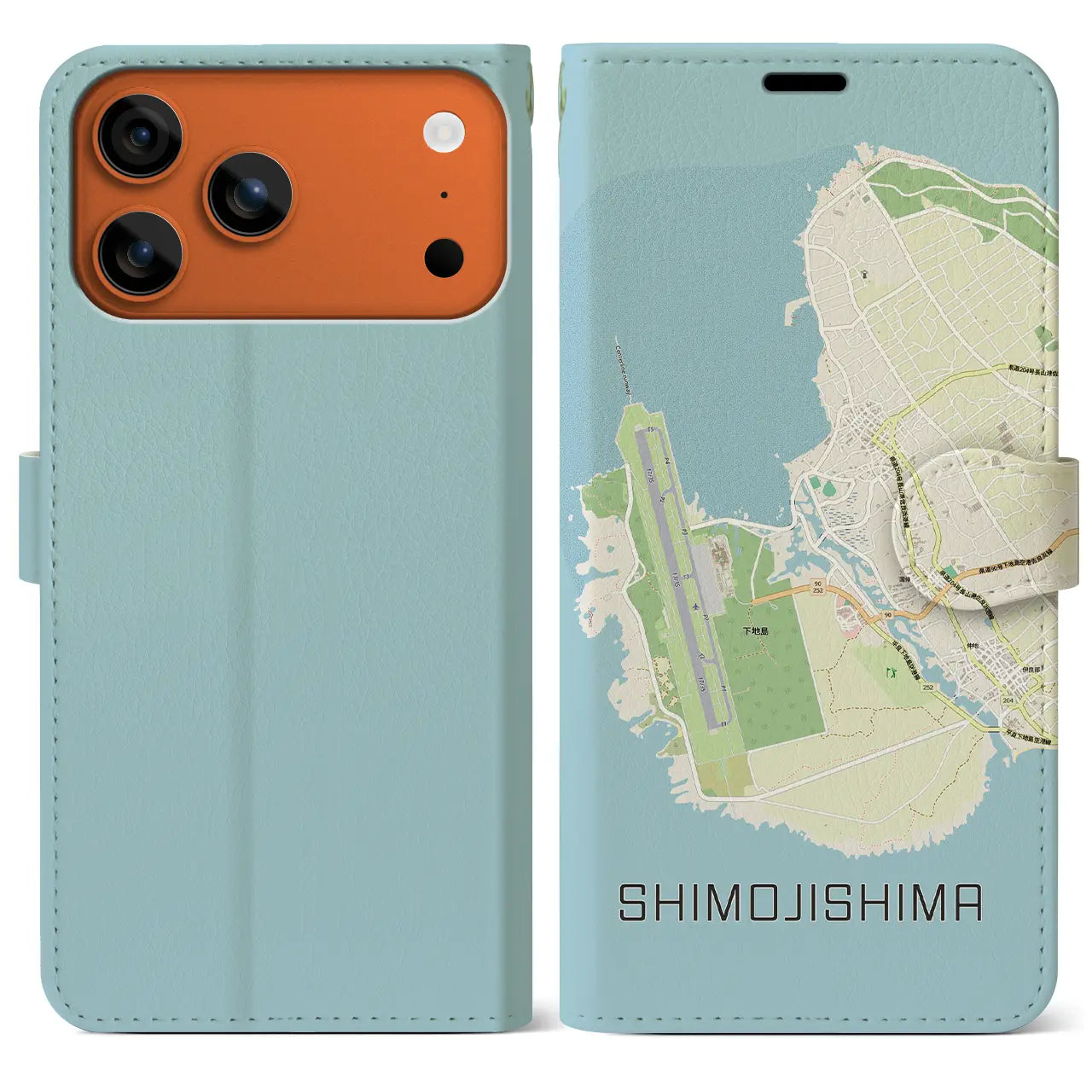 【下地島(沖縄県)】地図柄iPhoneケース(手帳タイプ)
