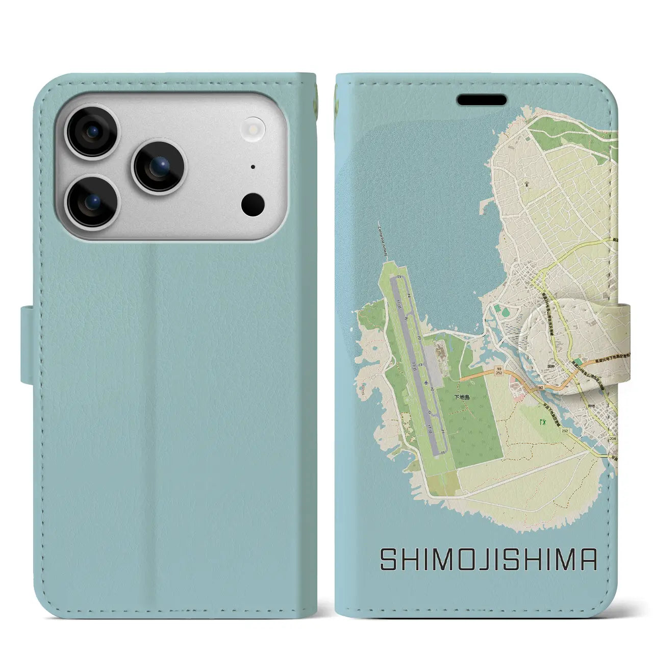 【下地島(沖縄県)】地図柄iPhoneケース(手帳タイプ)