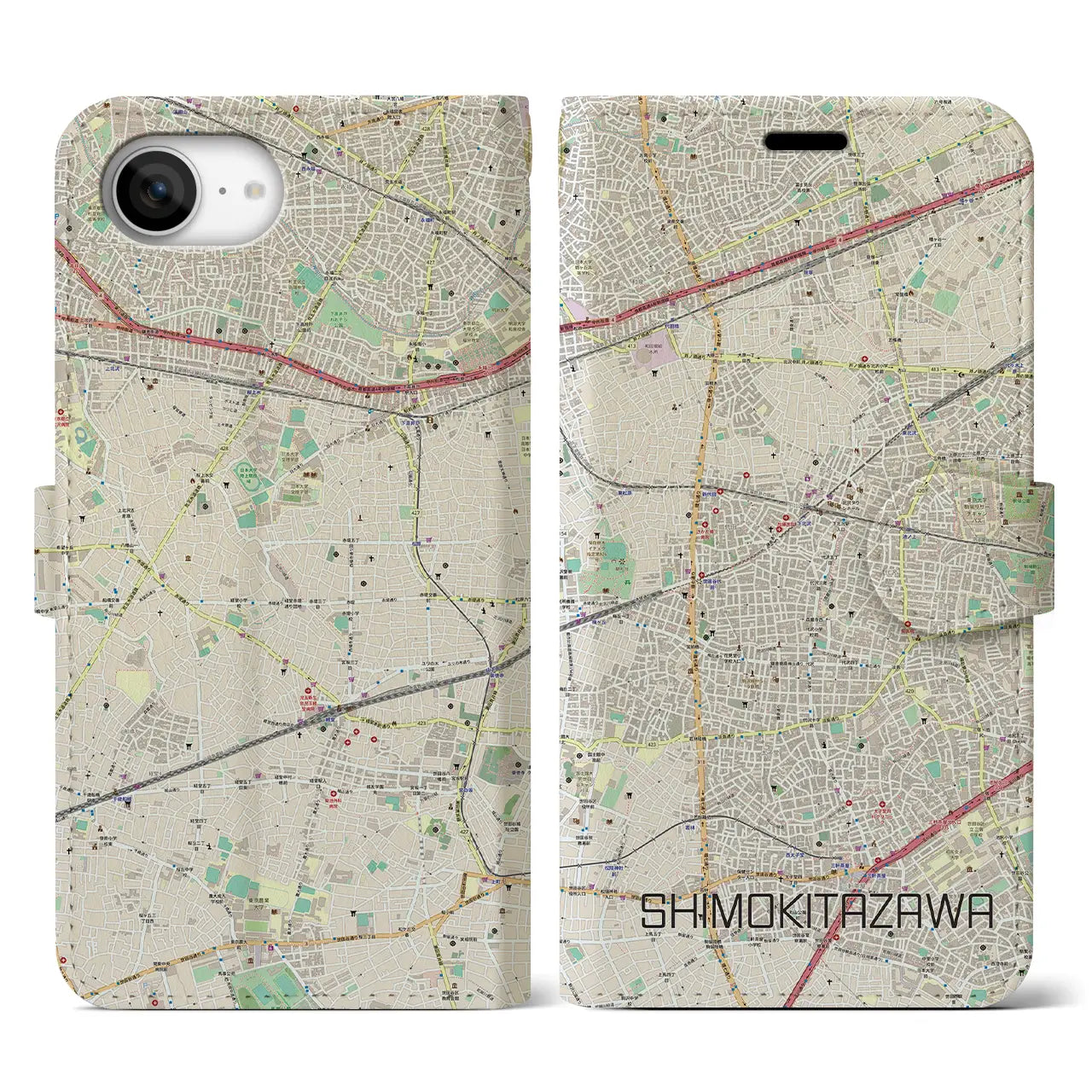【下北沢(東京都)】地図柄iPhoneケース(手帳タイプ)